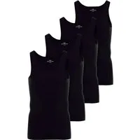 GÖTZBURG Unterhemd GÖTZBURG Herren Tank-Top schwarz uni 4er Pack (4-St)