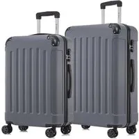 YONSLY Trolleyset Hartschalen-Reisekoffer Rollkoffer Trolley Gepäckset aus ABS, 4 Rollen, (Reiseset, 2 tlg., Größen L&XL), mit 360° Doppelrollen, Zahlenschloss und ergonomischem Gummigriff