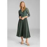 SWING Cocktailkleid - Cocktailkleid aus Material-Mix Taillierte Passform mit ausgestelltem Rockteil