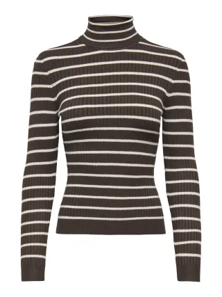 ONLY - ONLKAROL L/S ROLLNECK PULLOVER KNT NOOS Coffee Bean - Gr. - M