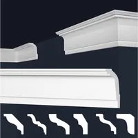 marbet design Stuckleiste E-35, 2 Meter / 1 Leiste, XPS Styropor weiß - Deckenleisten Deckenstuck Leisten E-Leisten - (2 Meter / 1 Leiste E-35)