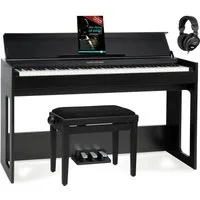 Classic Cantabile Digitalpiano DP-S1 E-Piano Set - 88 gewichtete Tasten mit Hammermechanik (Spar-Set, inkl. Klavierbank, Kopfhörer & Schule), Anschlagdynamik - 10 Klänge - Slimline-Design