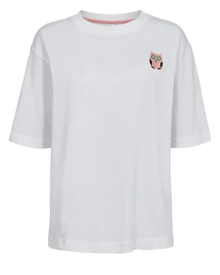 Nümph - Locker geschnittenes T-Shirt mit Rundhalsausschnitt weiß - Gr. - M