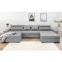 COLLECTION AB Wohnlandschaft Josy XXXL-Relax U-Form, B: 352 cm, Bettfunktion, Bettkasten & 2 Nackenkissen, Federkern