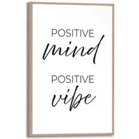 Reinders! Poster Positive Vibes, Home Office - Schwarz-Weiß - MDF - Sprüche - 20x30 cm