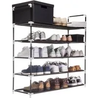 Goods+Gadgets Schuhregal XXL Schuhregal für 25 Paar Schuhe – Aluminium & platzsparendes Design, 25 Paar Schuhe, XXL Schuhständer Regal