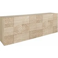 Home affaire Sideboard Miro, Breite 241 cm mit dekorativem Siebdruck