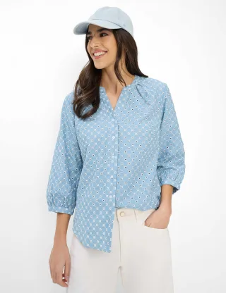 Brax Damen Bluse Style VELIA vintage blue, hellblau, Gr. 34