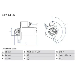 Bosch Anlasser 1,1 kW Ford Fiesta Focus Ka Street
