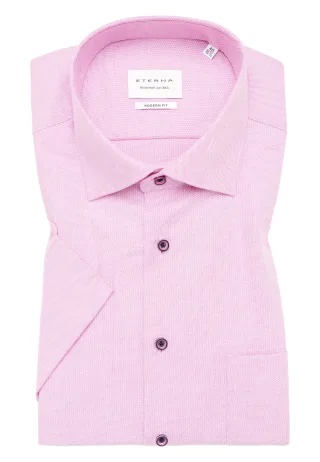 ETERNA - Hemd Twill Kurzarm pink - Gr. - 45/Kurzarm