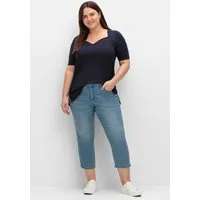 Sheego T-Shirt T-Shirt Kurzarm mit herzförmigem Ausschnitt