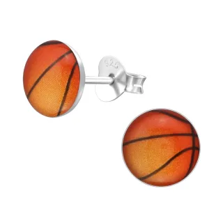Basketball Ohrringe aus 925 Silber