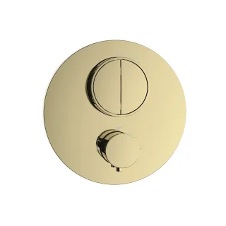 Herzbach LIVING PUSH Thermostat-Farbset 2 Verbraucher rund rund PVD Gold, 30.803050.1.03 30.803050.1.03