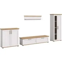 Home affaire Wohnwand Cosenza, (Set, 4-St), Cosenza, Breite: 336 cm, Vitrine, Highboard, Lowboard, Wandboard