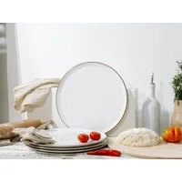 CreaTable Pizzateller Vintage Nature, Teller Set, 4-tlg., (4 St), Naturverbundenes Design, Vielseitig einsetzbar