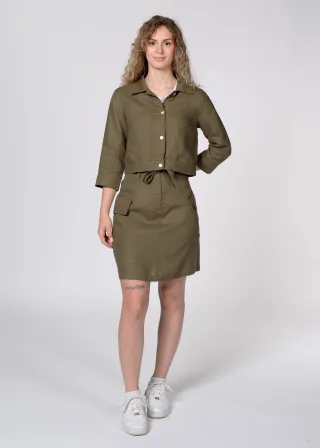 IN LINEA - Jacke, Boxy, 3/4-Arm 519 khaki - Gr. - 40