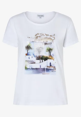 MORE & MORE - T-Shirt mit Frontprint weiß - Gr. - 44