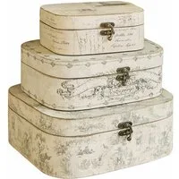 Mirabeau Dekokorb Box 3er Set Dedwen antikcreme/grau (3er Set, 3er Set)