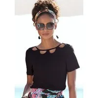 Buffalo Kurzarmshirt mit Cut-outs vorne, T-Shirt, lockere Passform