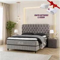 gowoll Boxspringbett mit Matratze mit Topper Comfort Bett Set Doppelbett, Polsterbett (Set, 4-St., 2 Bettkästen, 1 Matratze, 1 Kopfteil (Nachttisch optional), Schlafzimmer Set