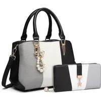 Miss Lulu Henkeltasche Handtasche Damen Mittelgroß Tasche Multicolor Elegant Henkeltasche (2-tlg)