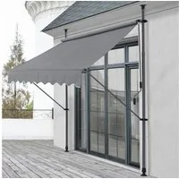 pro.tec Klemmmarkise »Stem« ohne Bohren Stahlgestell 200x120x220-309 cm Mittelgrau