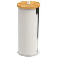 relaxdays Toiletten-Ersatzrollenhalter Toilettenpapier Aufbewahrung 3 Rollen, weiß