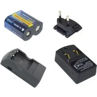 PowerSmart CBFR009EB Batterie-Ladegerät (für PANASONIC CR-P2, CR-P2S, CRP2P, DL223A, EL223AP, K223LA und 1 pc RCRP2 akku)
