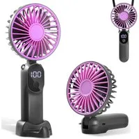 nsihing Handventilator Tragbarer Mini Ventilator mit 6 Geschwindigkeiten & LED-Anzeige