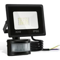 Clanmacy LED Flutlichtstrahler LED Fluter mit Bewegungsmelder 30W Außenleuchte Kaltweiß Spotlight