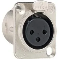 XLR Steckverbinder Flanschbuchse 3-Pol-D, Anschlussdose Retail