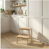 NUXIO Sitzhocker Bambus-Hocker mit Stufe KROK, Höhe 46 cm