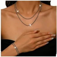 nsihing Schmuckset Schmuckset Damenschmuck-Set, 2-teilig mit Halskette und Armband