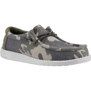 HEYDUDE Wally Washed Camo Polyester Herren Camo Bootsschuhe