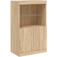 vidaXL Sideboard Sideboard mit LED-Leuchten Sonoma-Eiche 60,5x37x100 cm (1 St)