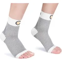 CAMBIVO Kompressionsstrümpfe 2er Set Plantarfasziitis Sprunggelenkbandage für Schmerzlinderung (Plantarfasziitis Knöchelbandage Set – Fußstütze für Schmerzlinderung, 2-Paar, 2 Paar Bandagen atmungsaktivem Material für optimale Unterstützung)