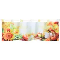 Delindo Lifestyle Scheibengardine Bistrogardine Kürbis mit schlaufen, Herbst, 45x120 cm, Schlaufen, blickdicht