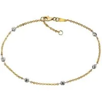 Firetti Fußkette Schmuck Geschenk Gold 375 Körperschmuck Ankerkette, mit Zirkonia (synth)