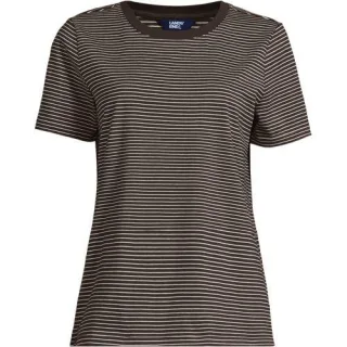 Supima T-Shirt mit Rundhalsausschnitt für Damen, Damen, size: regular, Braun, Baumwolle, by Lands' End