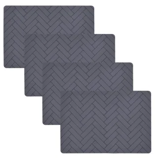 Södahl Tischset Platzdecken Set grau 33x48 Silikon abwaschbar