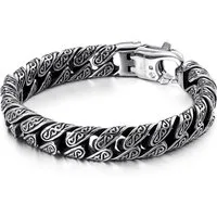UNIQAL.de Edelstahlarmband Panzerarmband Herren "SILVER SKULL" Edelstahlarmband, (Edelstahl, Casual Style, Biker, Türsteher, Handgefertigt in Germany)