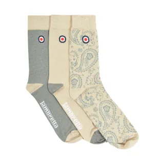 Lambretta - "Paisley" Socken für Herren (3er-Pack) (Eisen/Steinfarben)