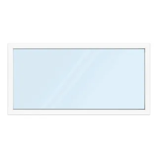 Fenster 2000 x 1000 mm, Kunststoff Profil aluplast IDEAL® 4000, Weiß, einteilig festverglast, 2-fach Verglasung, individuell konfigurieren