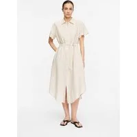 comma Midikleid Kleid Hemdblusenkleid aus Viskoseleinenmix