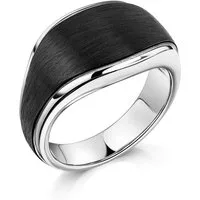 Zeeme Fingerring Edelstahl/PVD schwarz