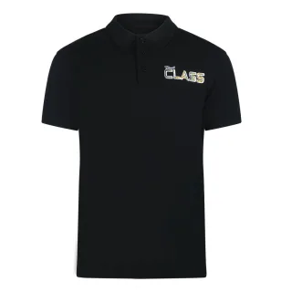 Cavalli Class - Schwarzes Poloshirt Mit Leuchtendem Blumenlogo
