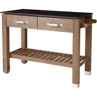 Dehner Pflanztisch Premium Gartenarbeitstisch Windsor, 110 x 55 x 84 cm, Akazie / Granit, langlebig, aus FSC®-zertifiziertem Holz