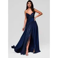 OMBRE Abendkleid Elegantes Abendkleid mit Pailletten