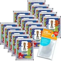 Panini Sammelkarte Bundle mit WM 2026 Sticker - 15 Tüten + exklusive collect-it Hüllen
