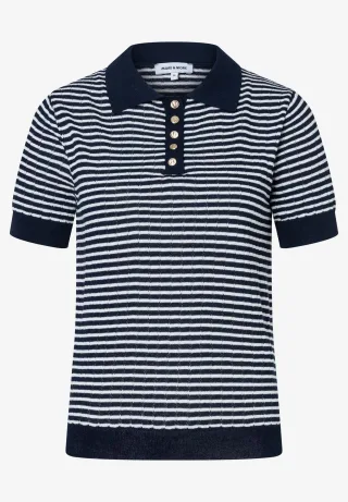 MORE & MORE - Strick-Polo blau - Gr. - 34